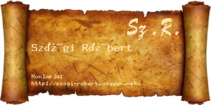 Szögi Róbert névjegykártya