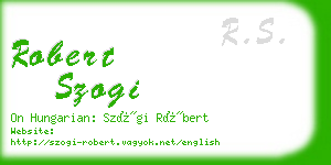 robert szogi business card